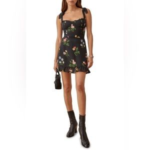 Reformation Summer Floral Cocktail Christine Dress in Night Bloom Size 8